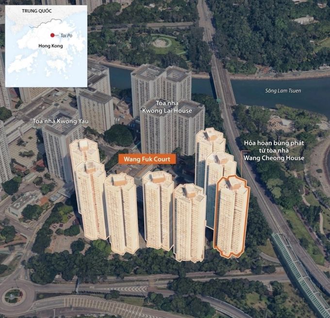 Cụm chung cư Wang Fuk Court. Đồ họa: CNN